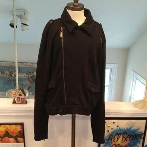 Black Asymmetrical Zip Jacket